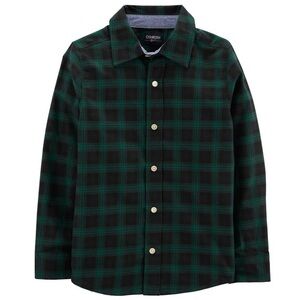 OshKosh Boys Plaid‎ Button Front Shirt Size 12